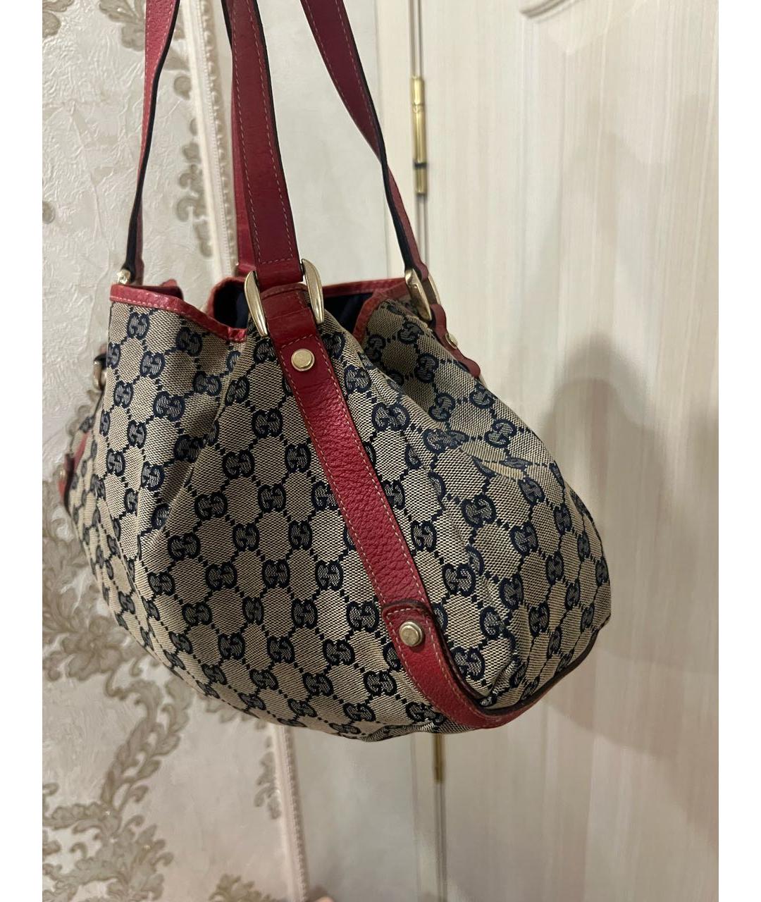 GUCCI Красная тканевая сумка через плечо, фото 2