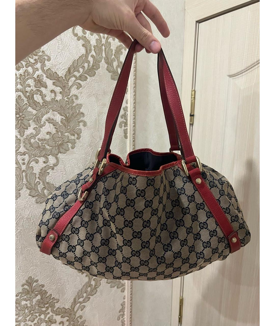 GUCCI Красная тканевая сумка через плечо, фото 3