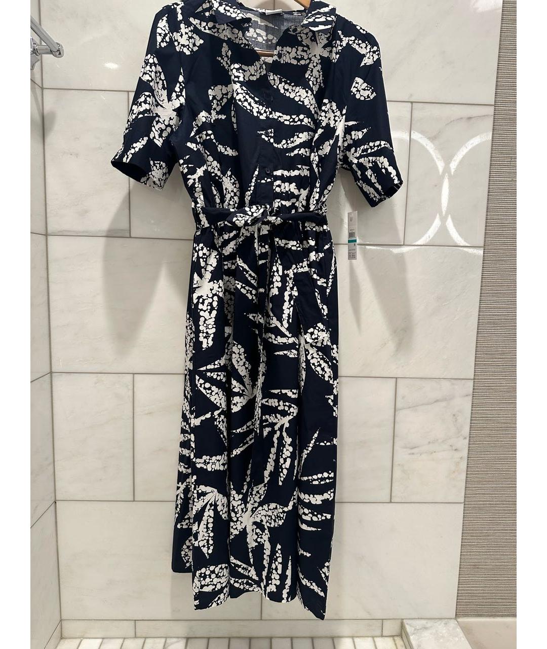 DKNY Темно-синее хлопковое повседневное платье, фото 8