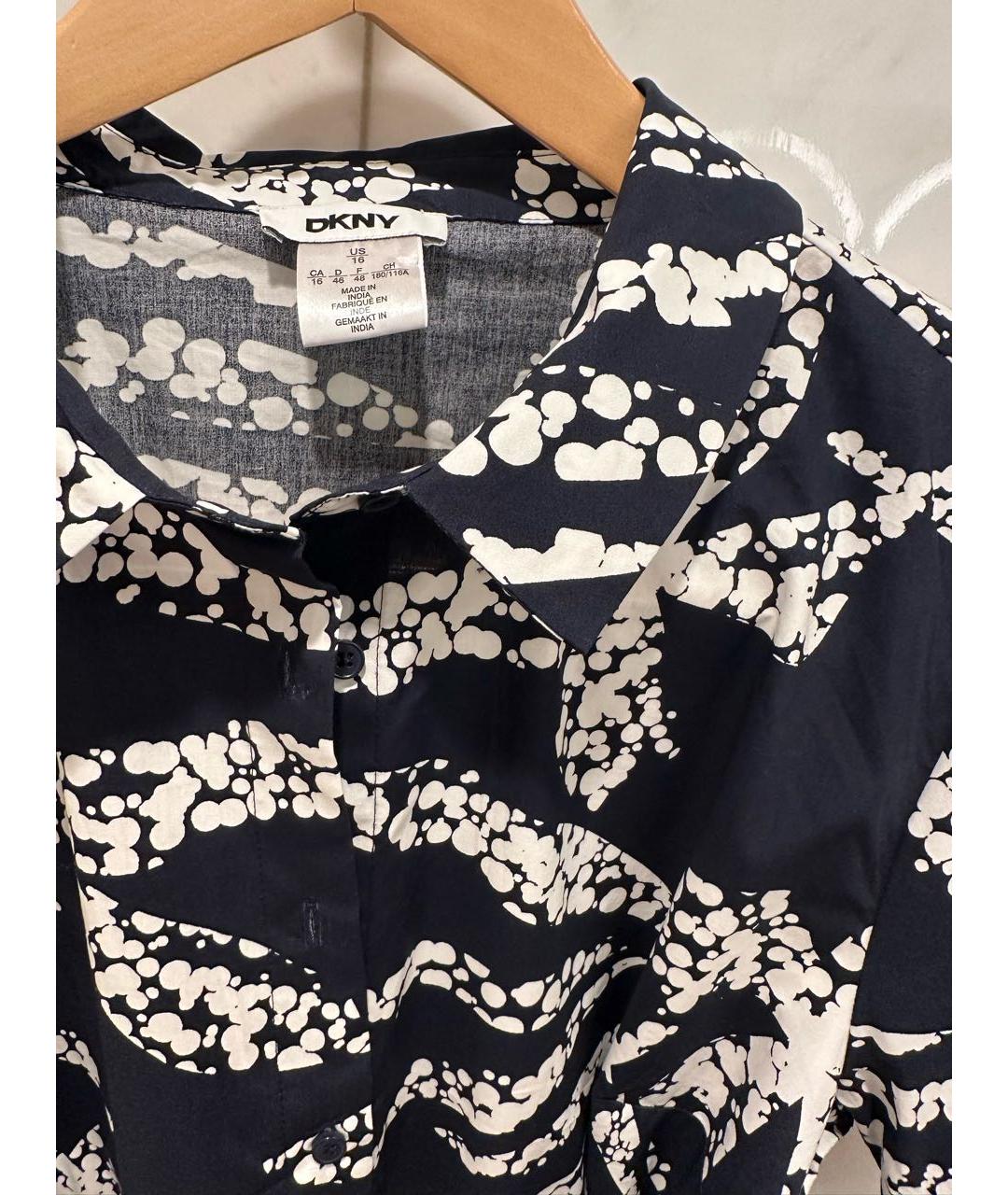 DKNY Темно-синее хлопковое повседневное платье, фото 4