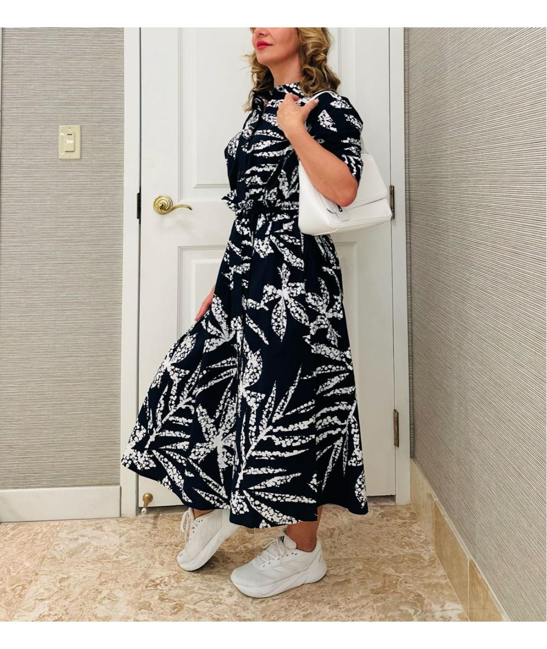 DKNY Темно-синее хлопковое повседневное платье, фото 3
