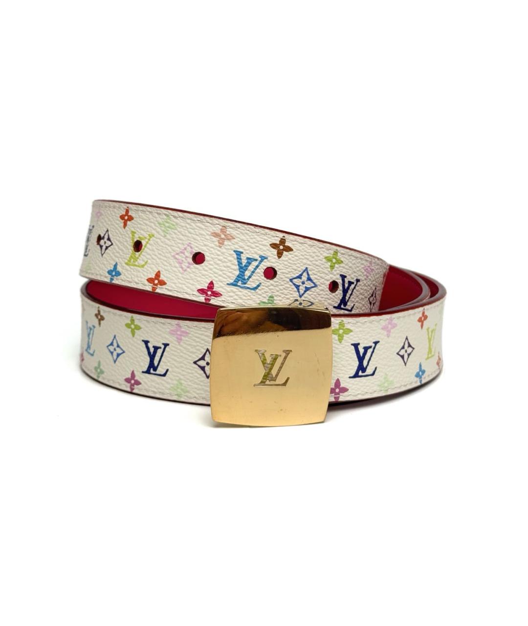 LOUIS VUITTON Белый кожаный ремень, фото 1