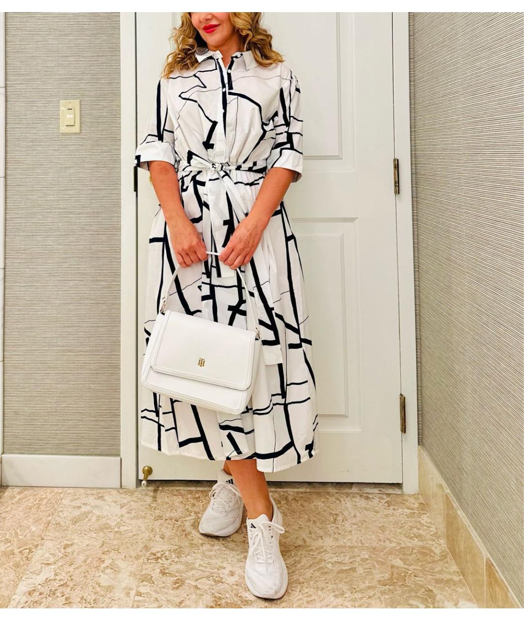 DKNY Белое хлопковое повседневное платье, фото 2