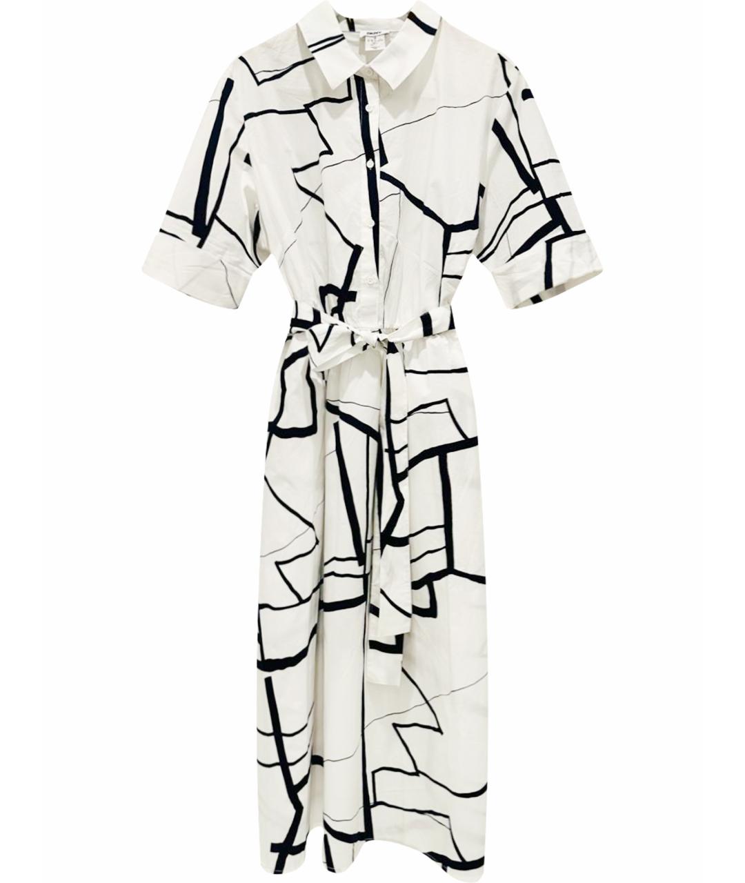 DKNY Белое хлопковое повседневное платье, фото 1