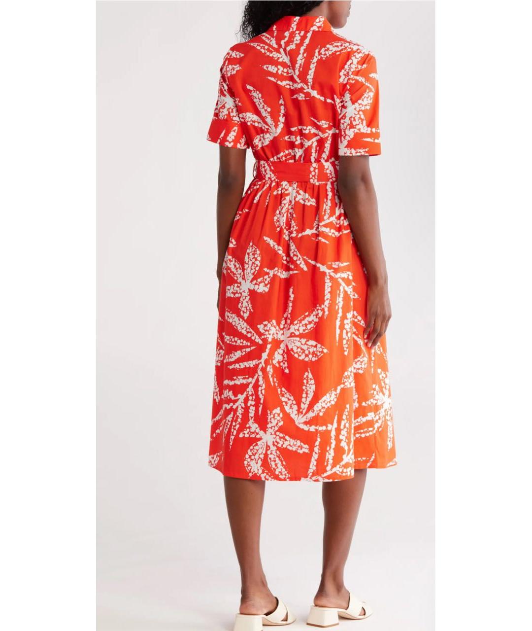 DKNY Коралловое хлопковое повседневное платье, фото 8