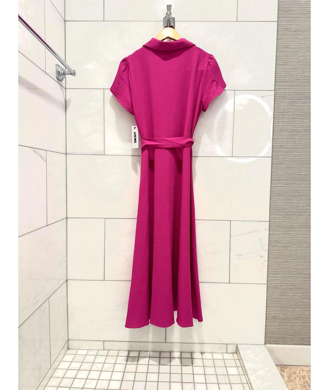 DKNY Фуксия полиэстеровое повседневное платье, фото 8