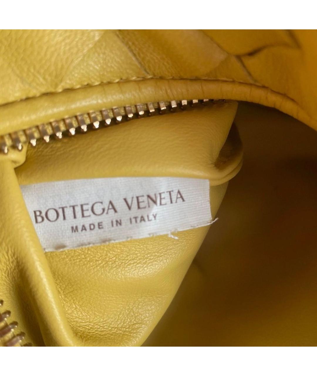 BOTTEGA VENETA Желтая кожаная сумка с короткими ручками, фото 5