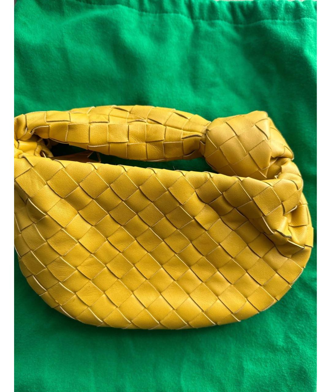 BOTTEGA VENETA Желтая кожаная сумка с короткими ручками, фото 4