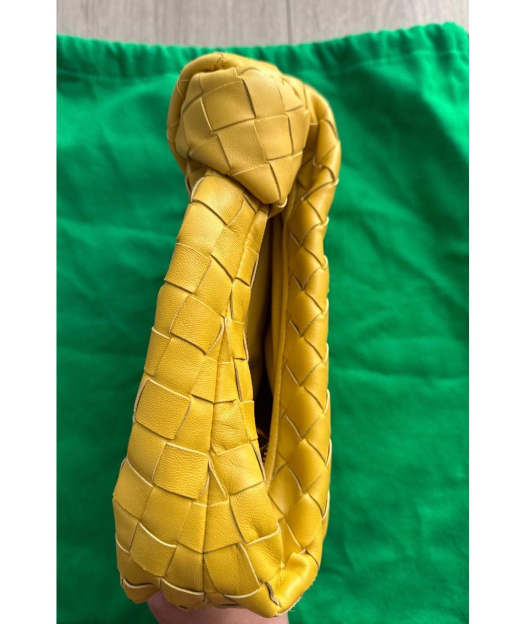 BOTTEGA VENETA Желтая кожаная сумка с короткими ручками, фото 3