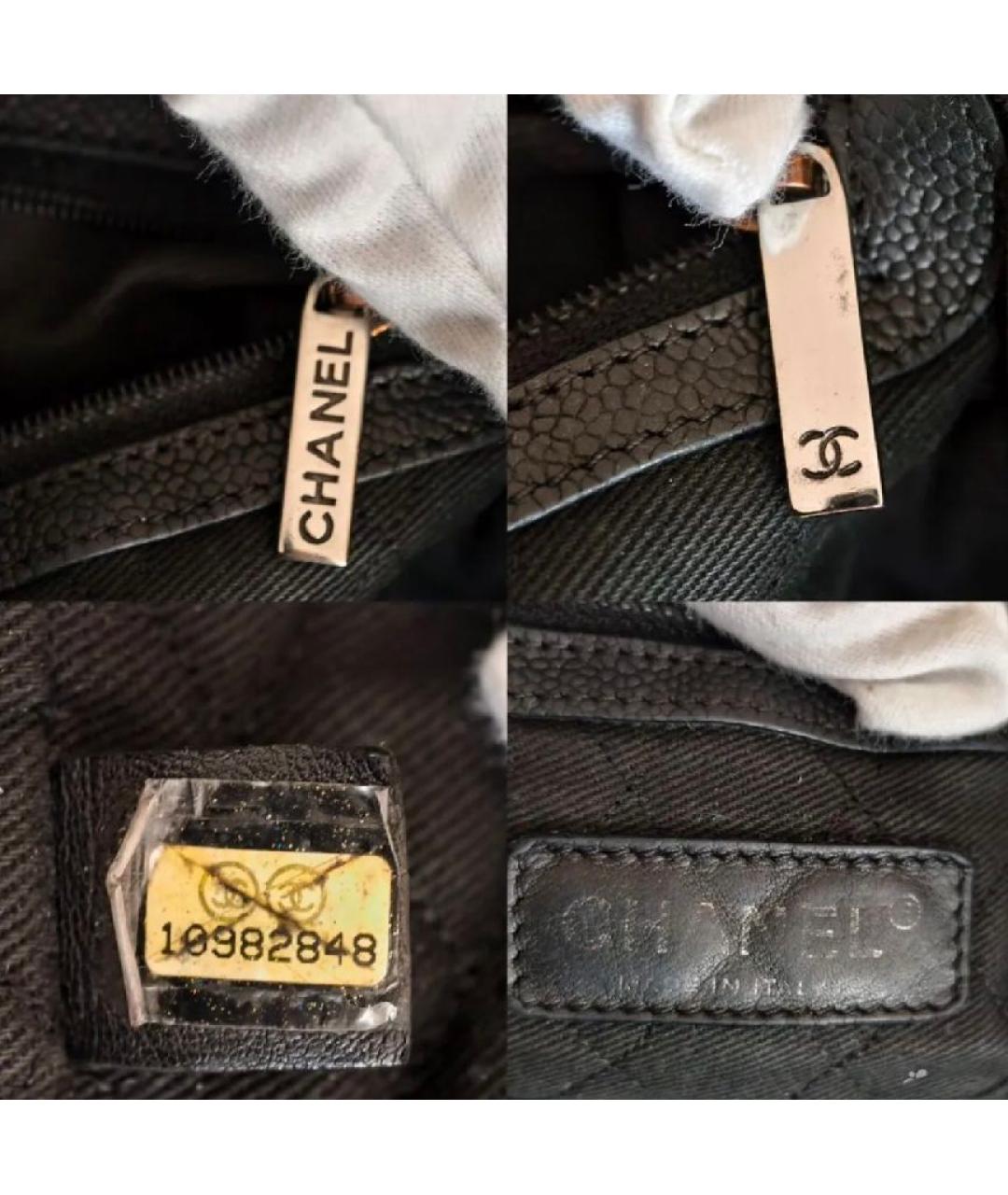 CHANEL Черная кожаная сумка с короткими ручками, фото 5