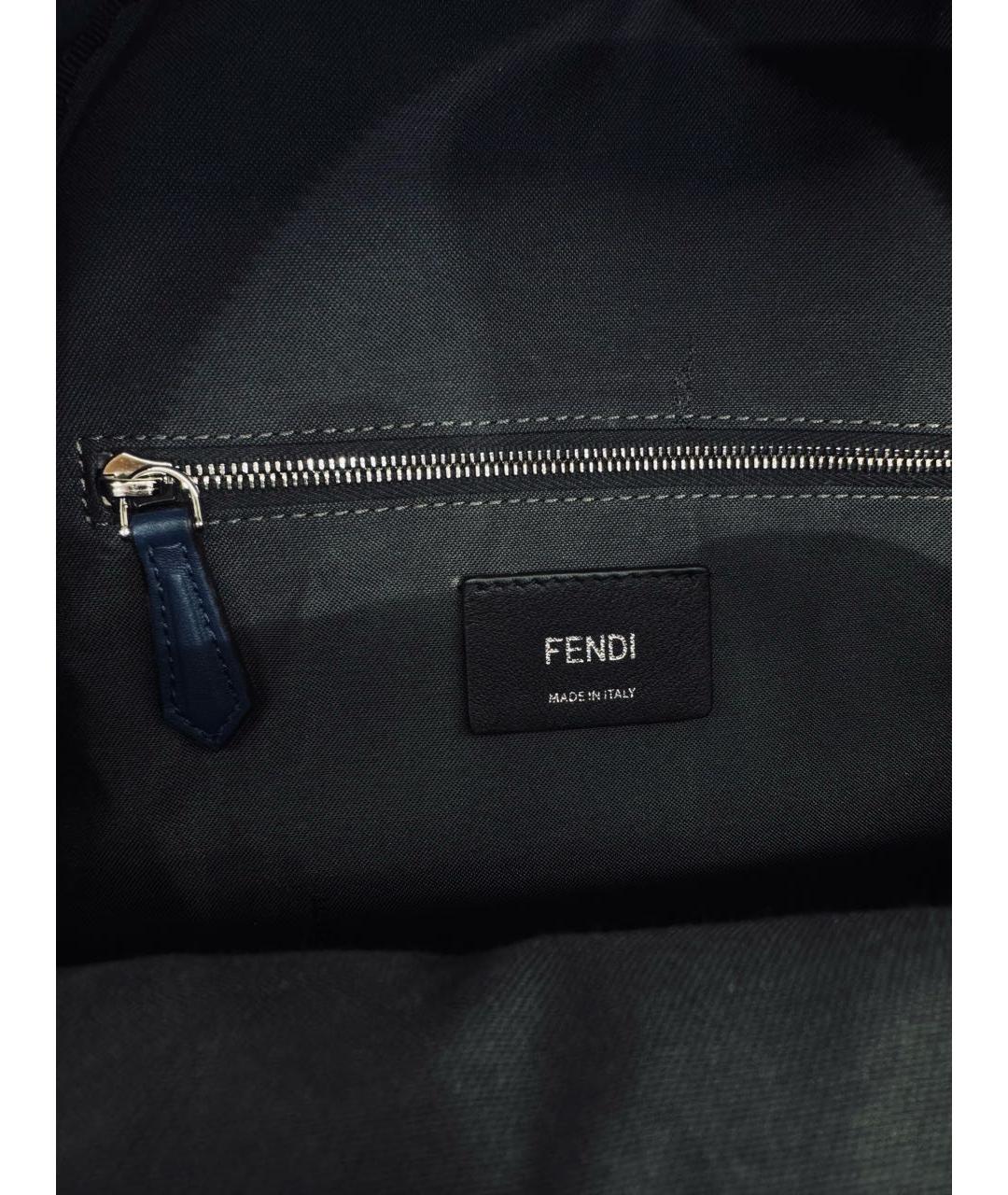 FENDI Темно-синий кожаный рюкзак, фото 4