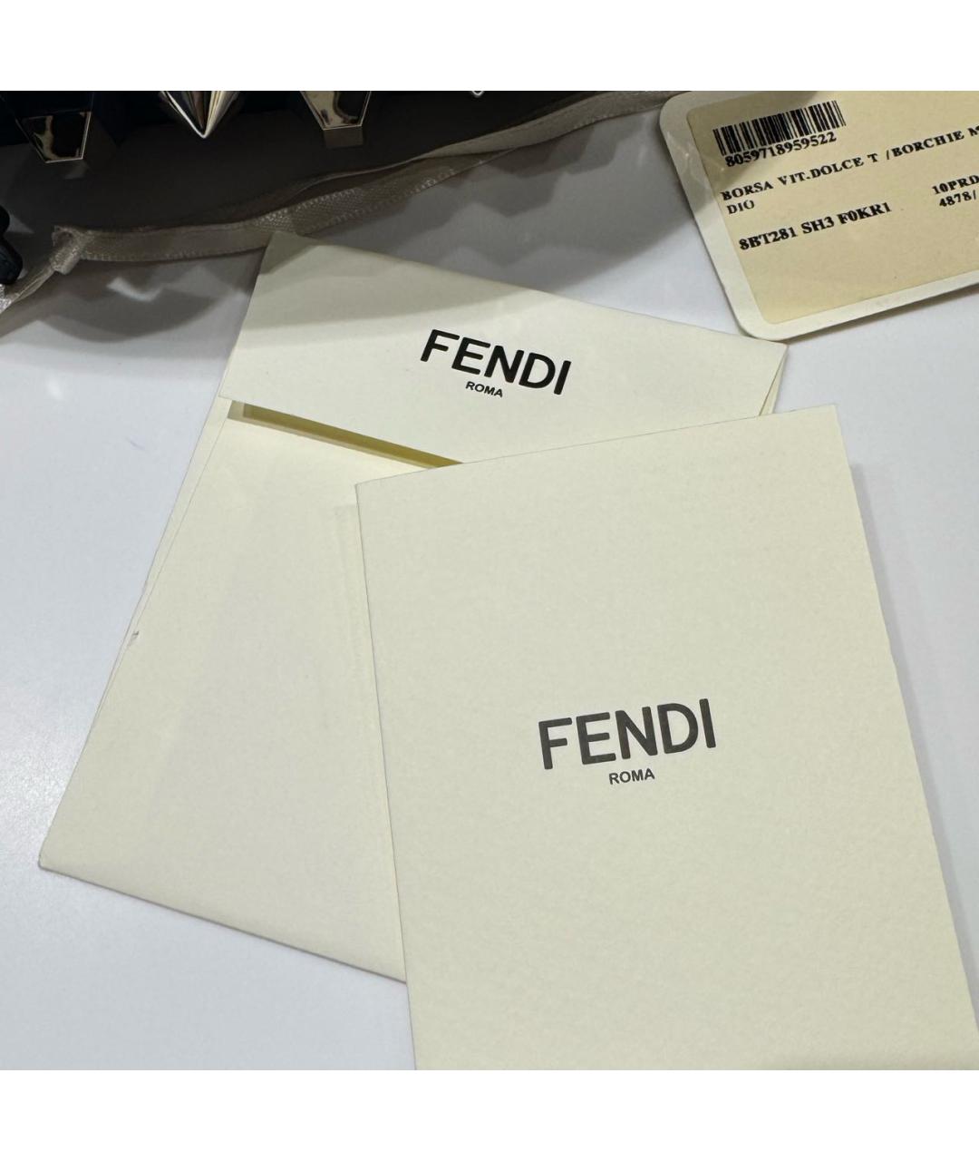 FENDI Темно-синий кожаный рюкзак, фото 5