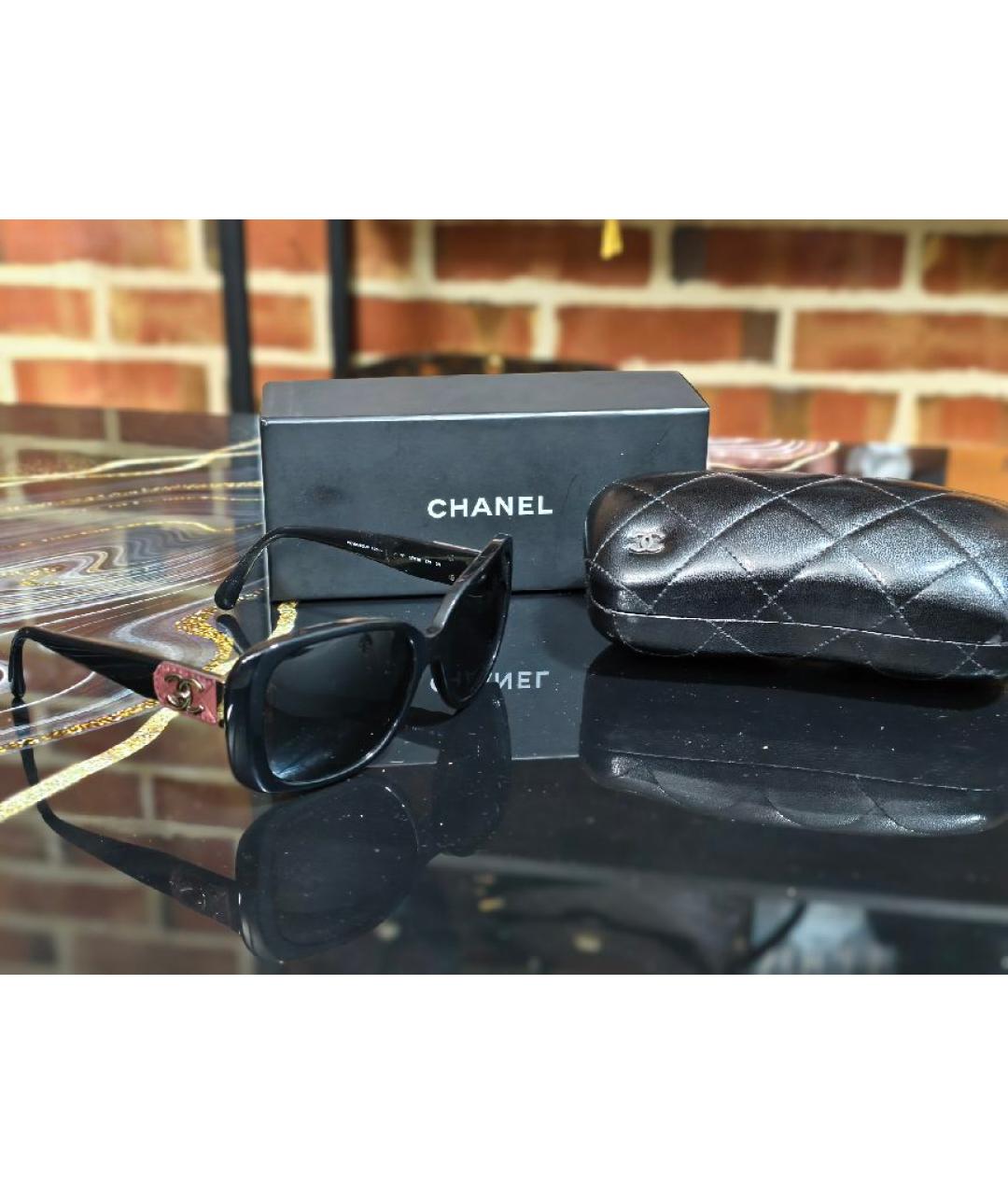 CHANEL Черные пластиковые солнцезащитные очки, фото 4