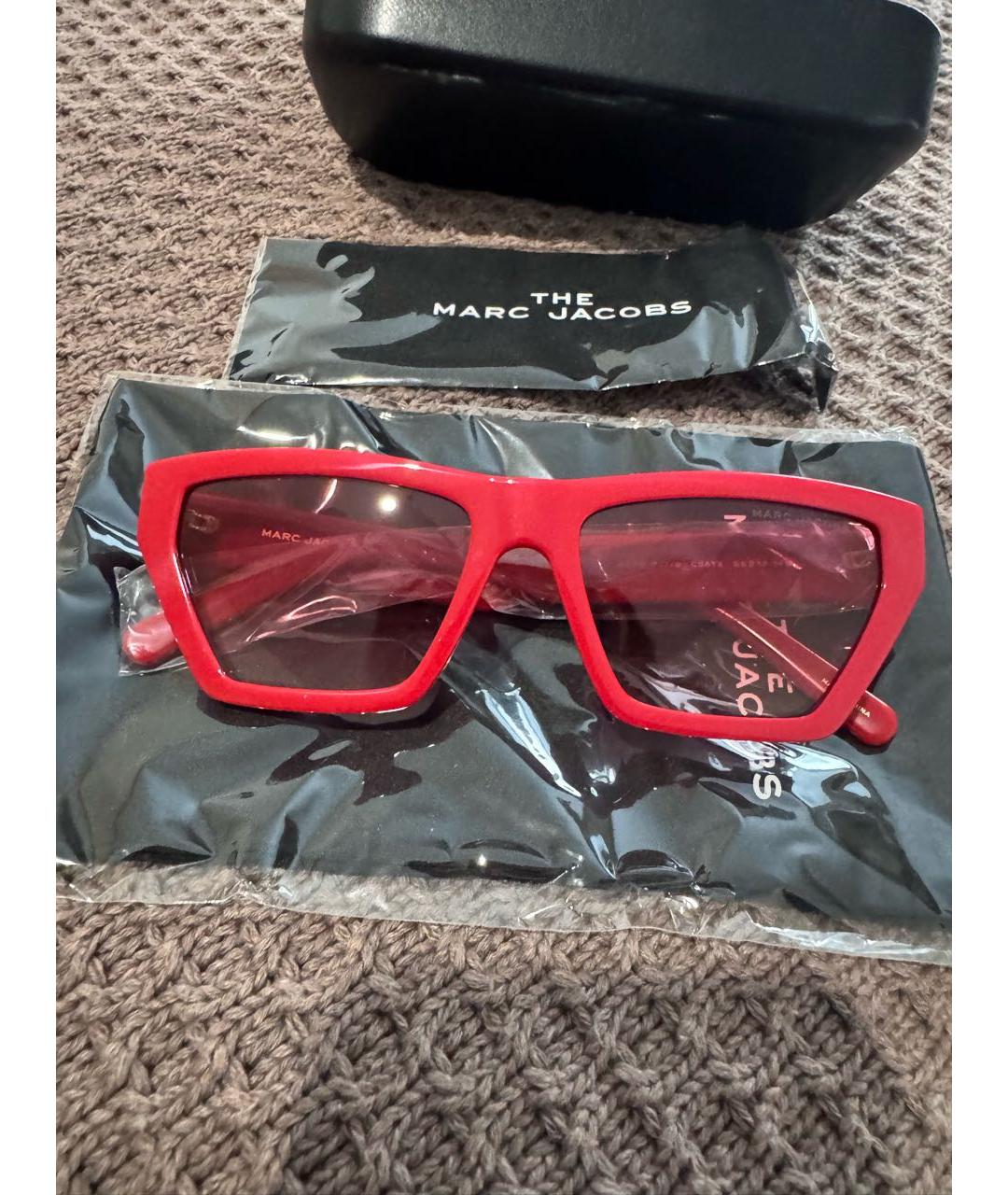 MARC JACOBS Красные пластиковые солнцезащитные очки, фото 9