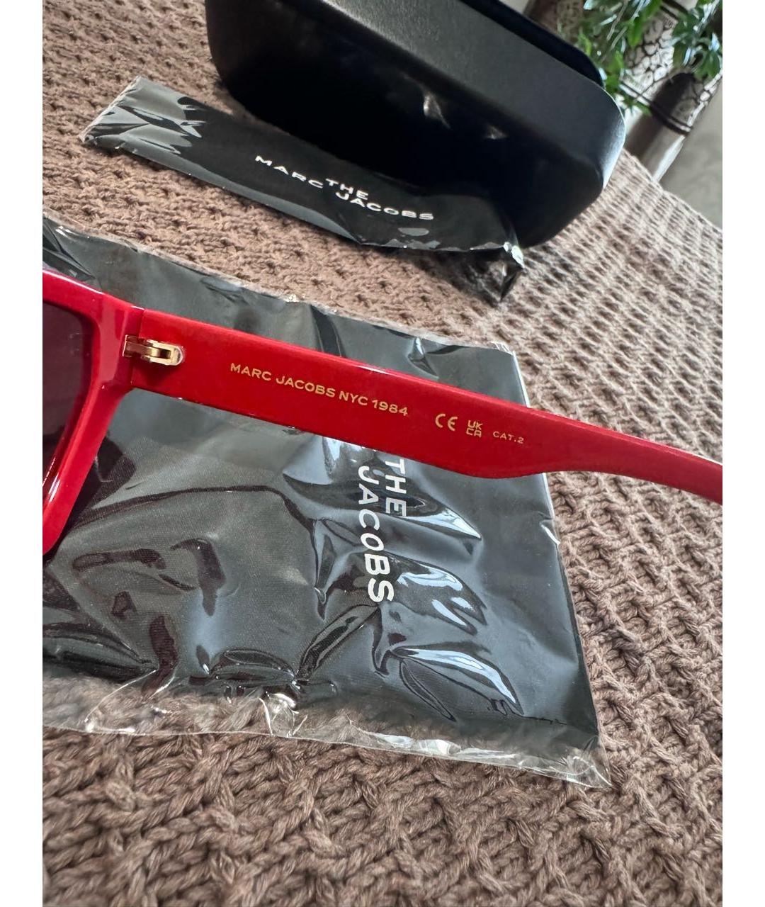 MARC JACOBS Красные пластиковые солнцезащитные очки, фото 5