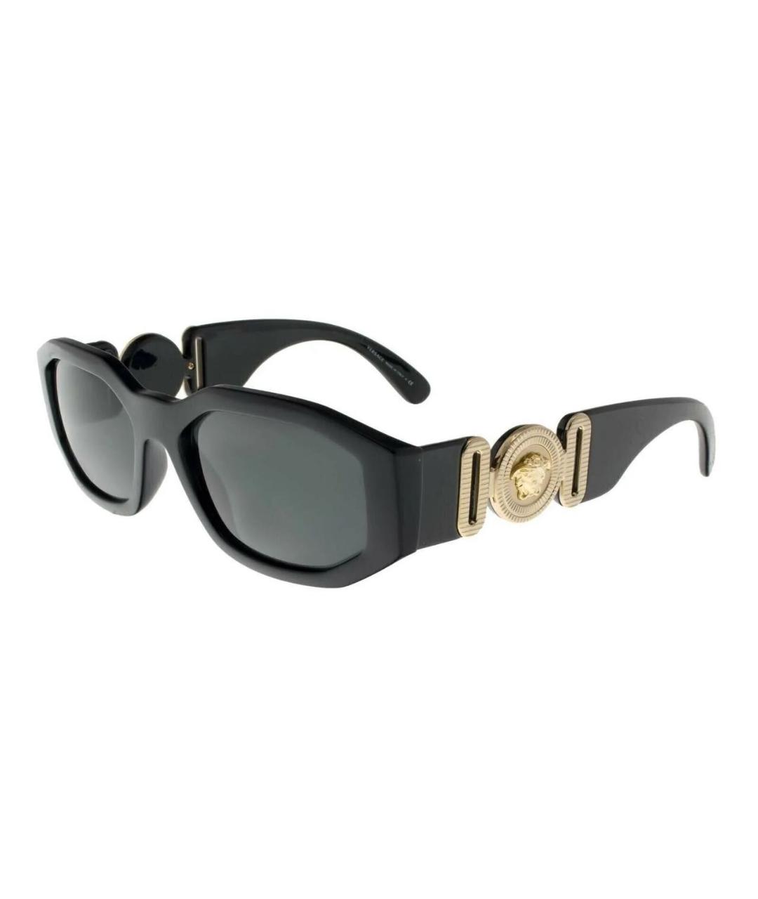 VERSACE Черные пластиковые солнцезащитные очки, фото 1