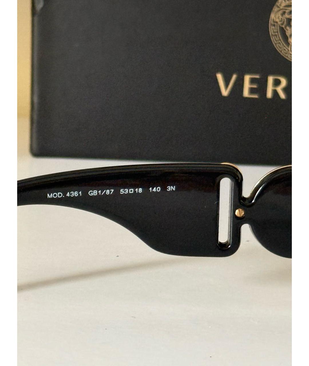 VERSACE Черные пластиковые солнцезащитные очки, фото 8