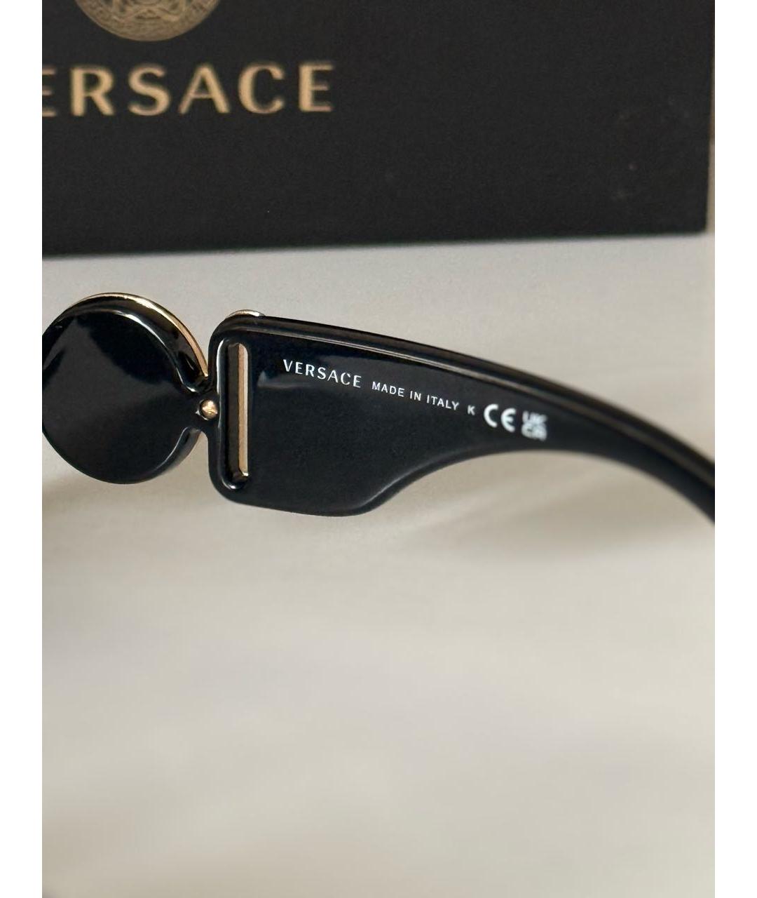 VERSACE Черные пластиковые солнцезащитные очки, фото 7