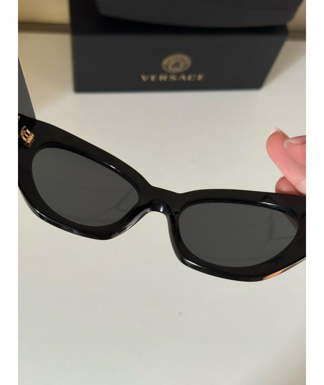 VERSACE Черные пластиковые солнцезащитные очки, фото 6