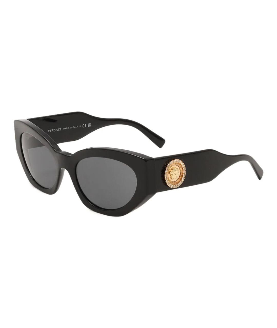 VERSACE Черные пластиковые солнцезащитные очки, фото 1