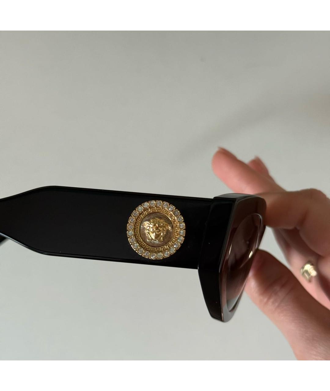 VERSACE Черные пластиковые солнцезащитные очки, фото 8