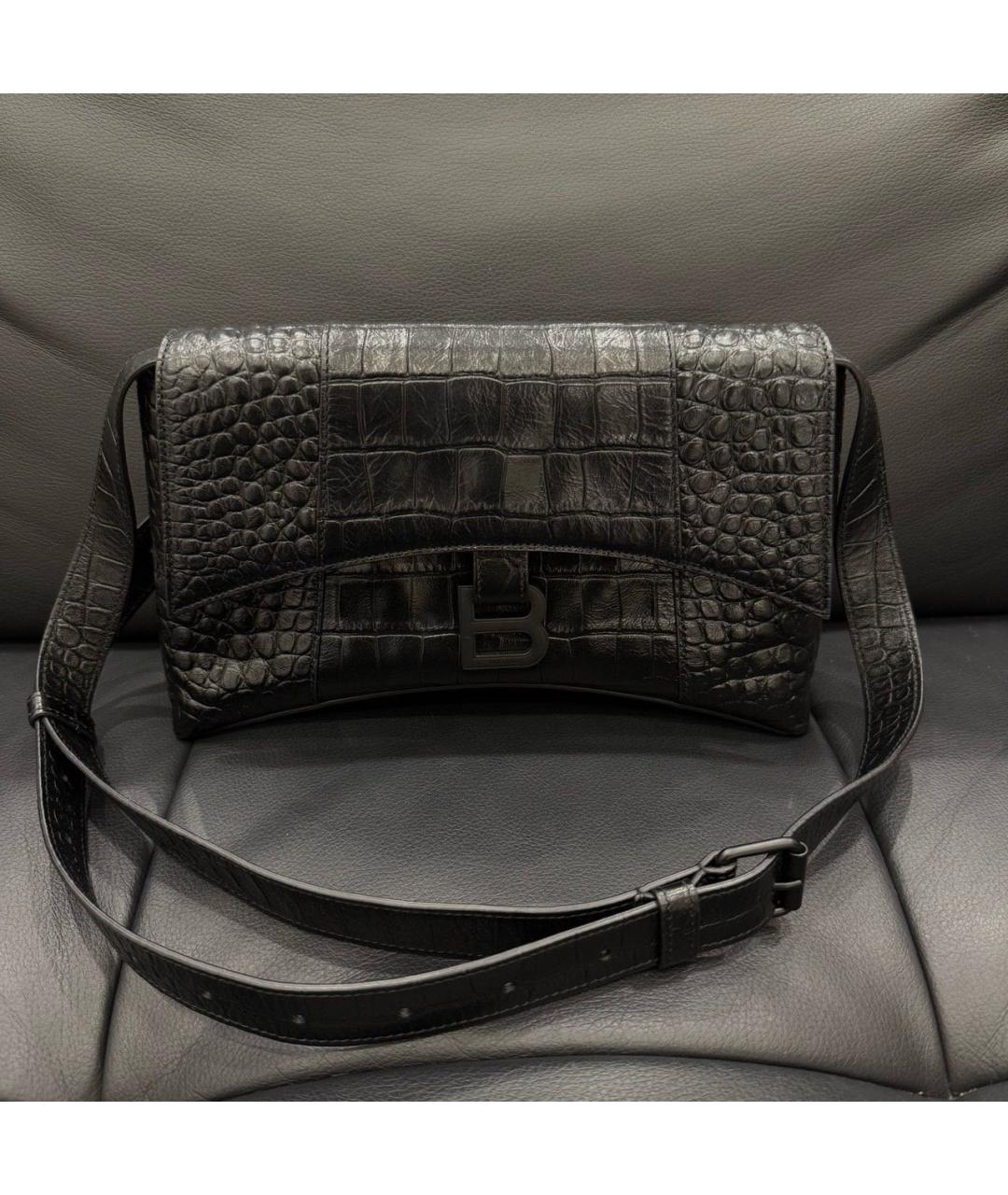 BALENCIAGA Черная кожаная сумка через плечо, фото 2