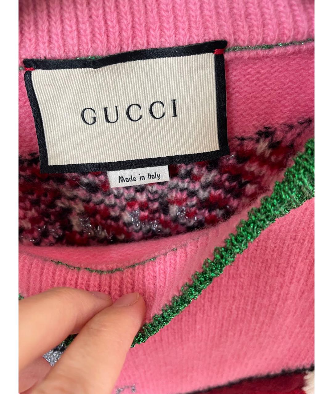 GUCCI Розовый шерстяной джемпер / свитер, фото 3
