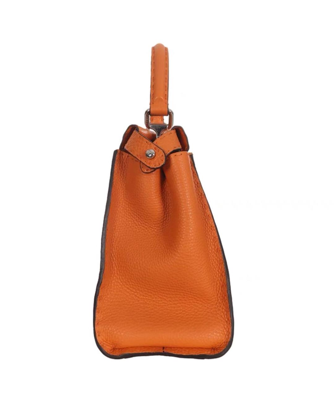FENDI Оранжевая кожаная сумка тоут, фото 4