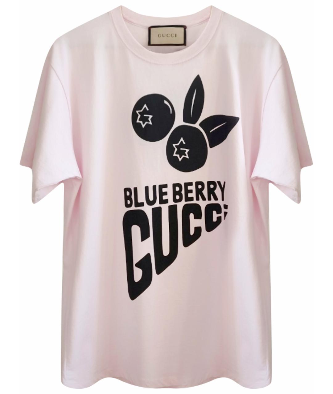 GUCCI Розовая хлопковая футболка, фото 1