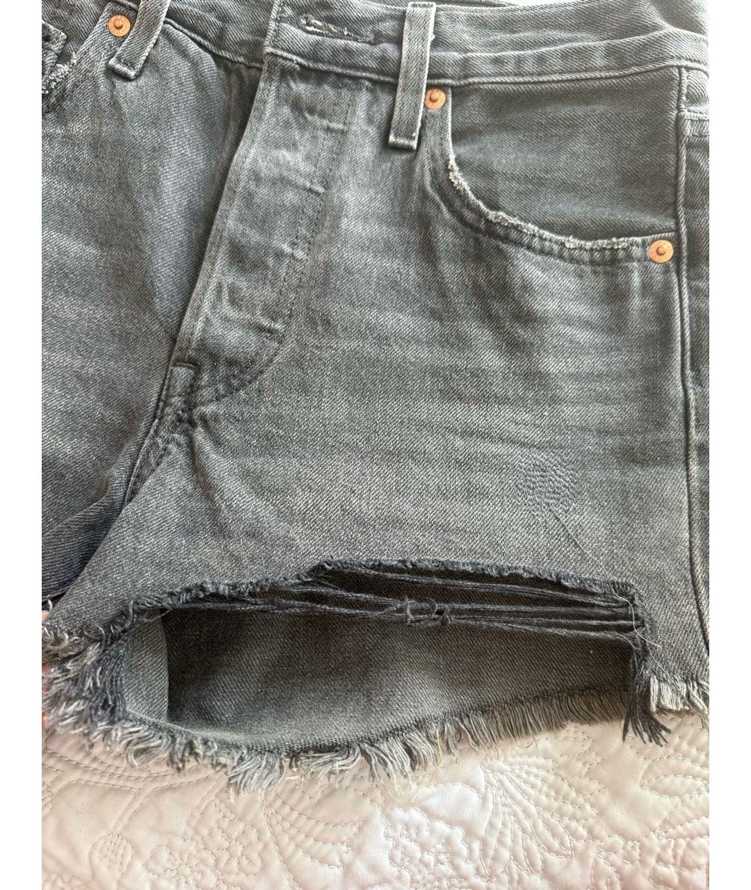 LEVI'S Черные деним шорты, фото 5
