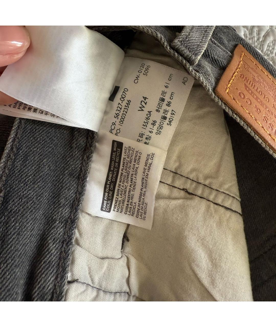 LEVI'S Черные деним шорты, фото 4