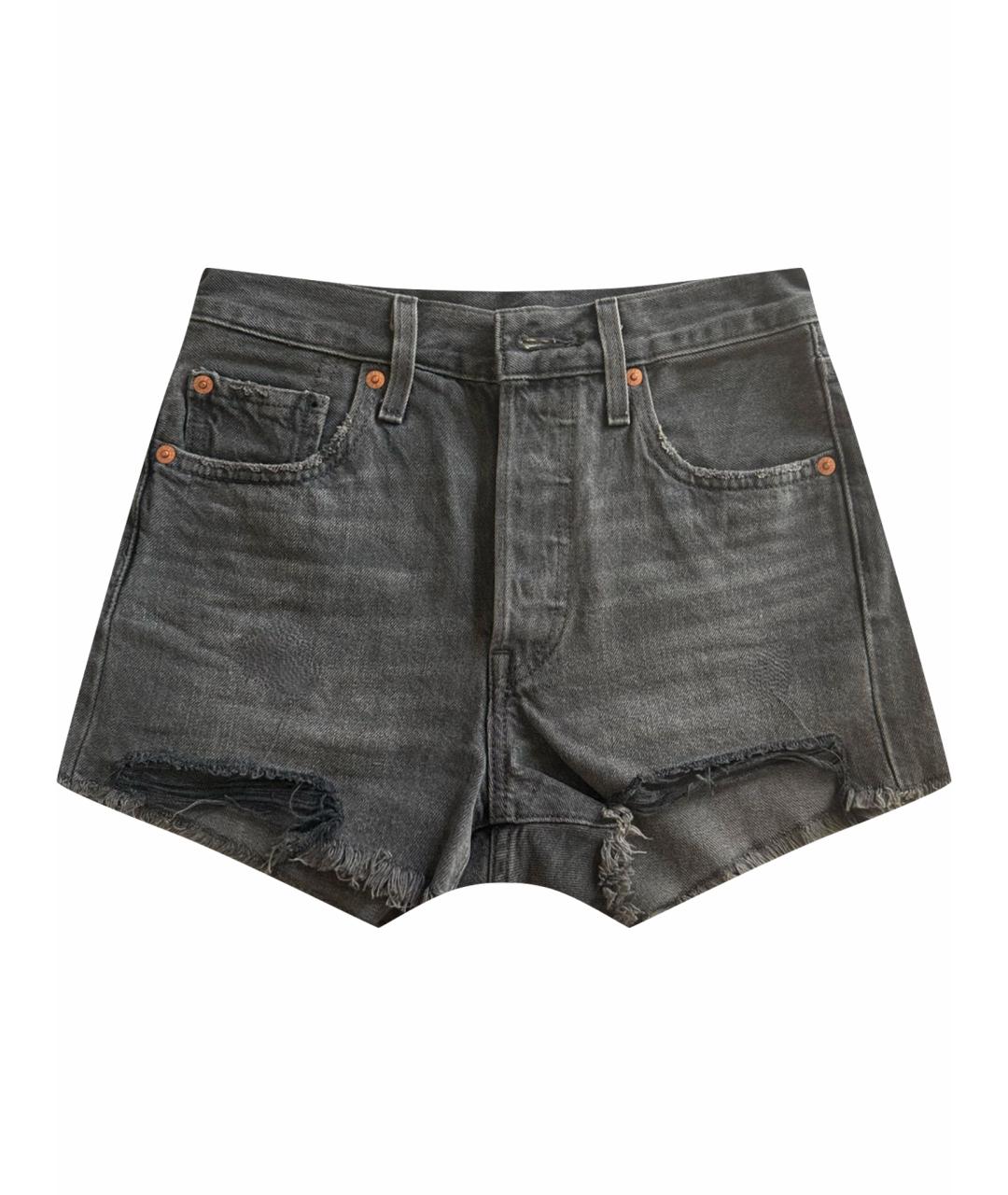 LEVI'S Черные деним шорты, фото 1