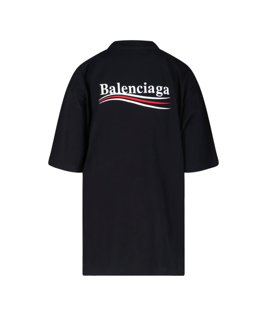 BALENCIAGA Черная хлопковая футболка, фото 2
