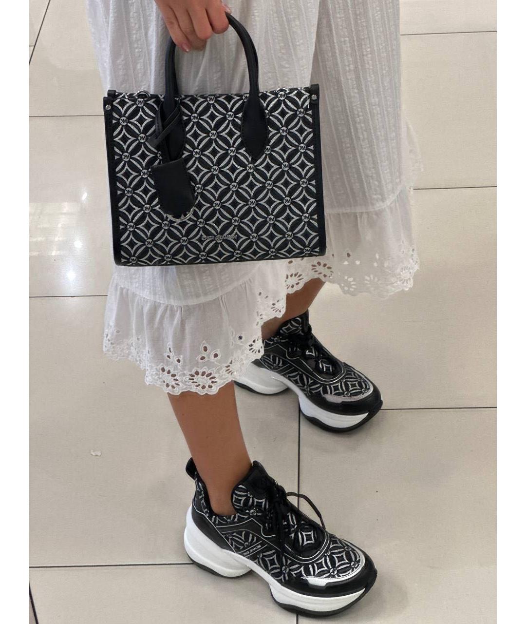 MICHAEL KORS Черные кожаные кроссовки, фото 6