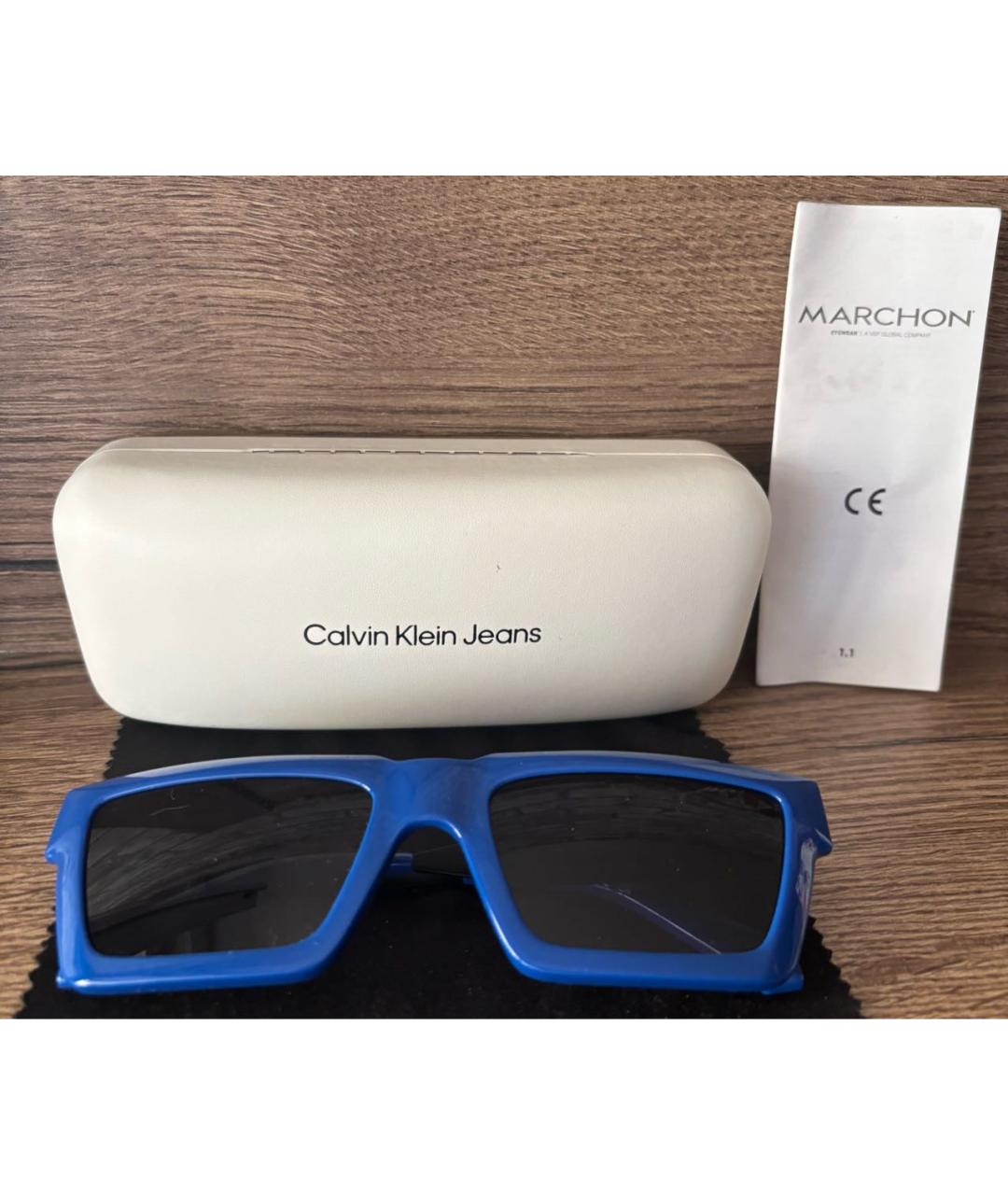 CALVIN KLEIN Синие солнцезащитные очки, фото 3