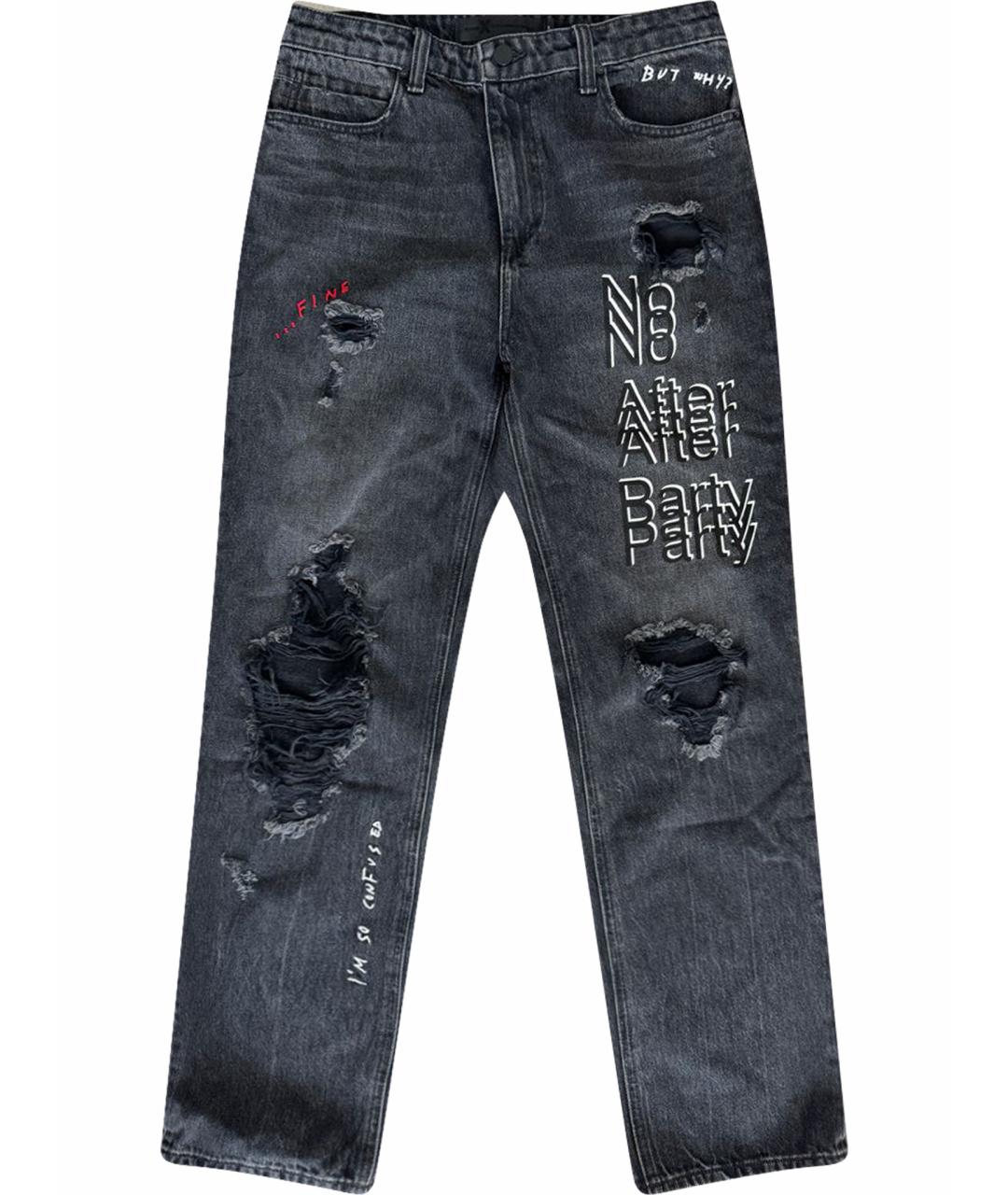 ALEXANDER WANG Черные хлопковые прямые джинсы, фото 1