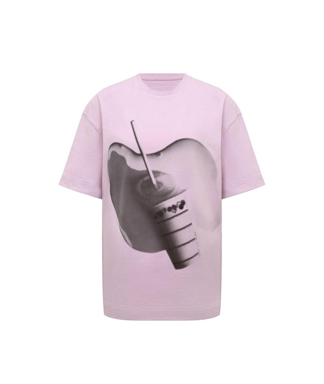 JIL SANDER Розовая хлопковая футболка, фото 1