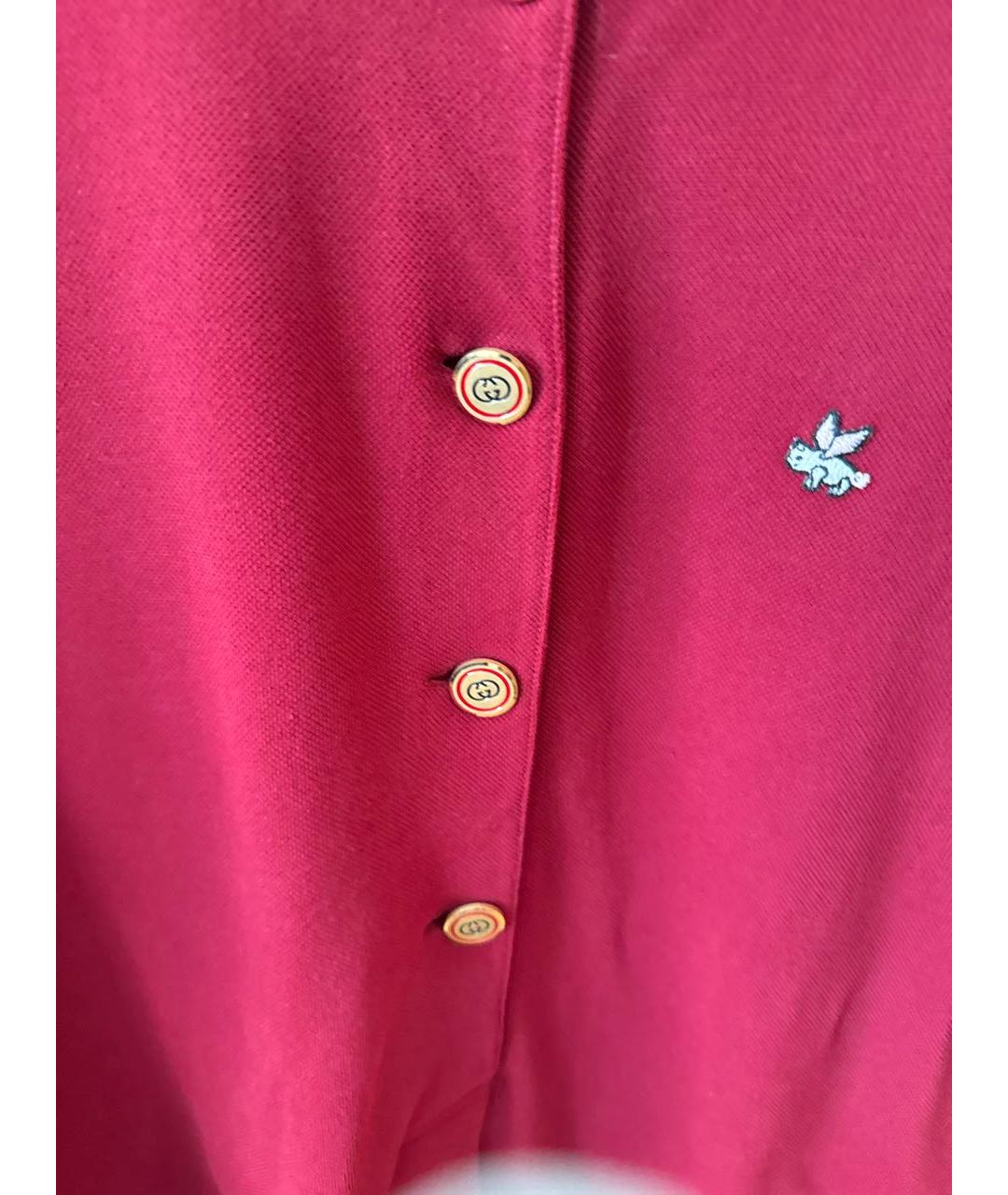GUCCI Бордовая хлопковая футболка, фото 5