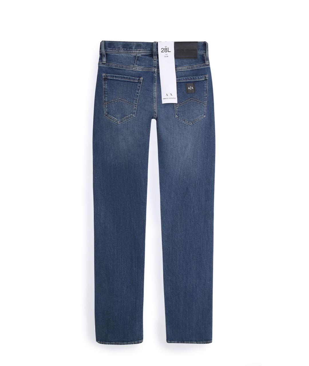 ARMANI EXCHANGE Темно-синие хлопко-эластановые джинсы скинни, фото 2