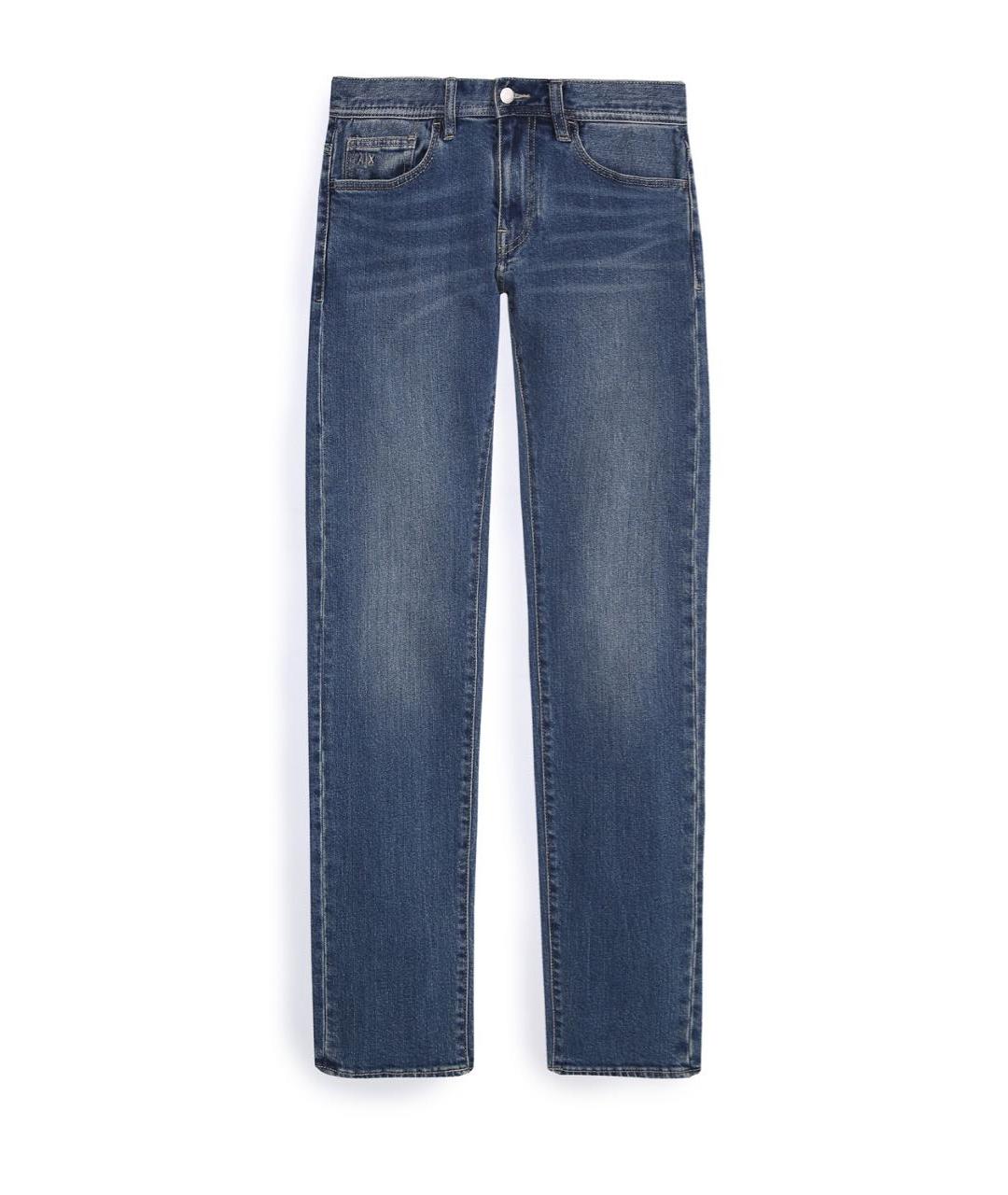 ARMANI EXCHANGE Темно-синие хлопко-эластановые джинсы скинни, фото 1