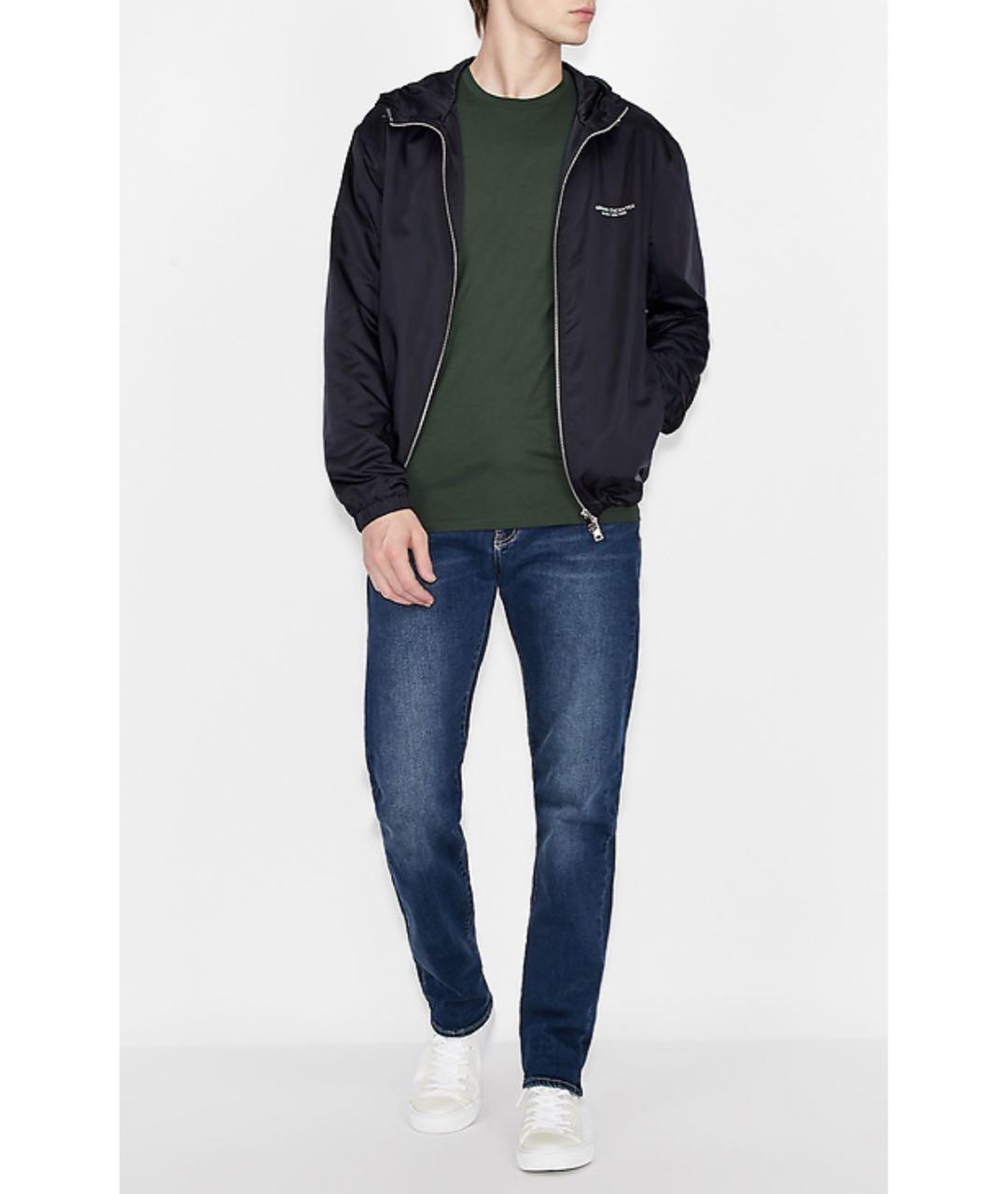 ARMANI EXCHANGE Темно-синие хлопко-эластановые джинсы скинни, фото 3