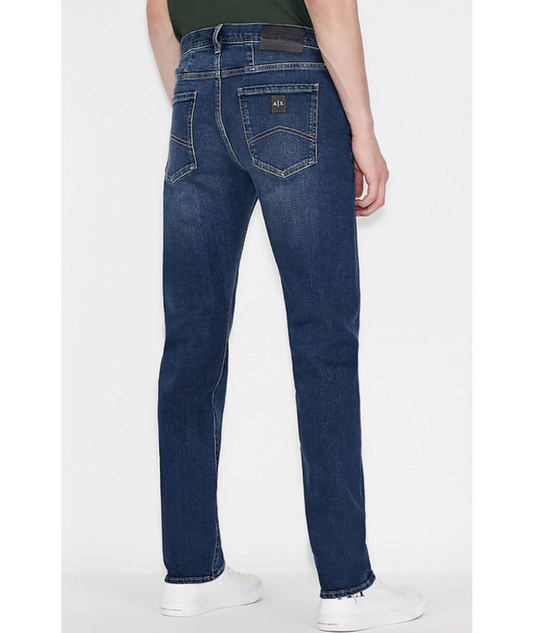 ARMANI EXCHANGE Темно-синие хлопко-эластановые джинсы скинни, фото 5