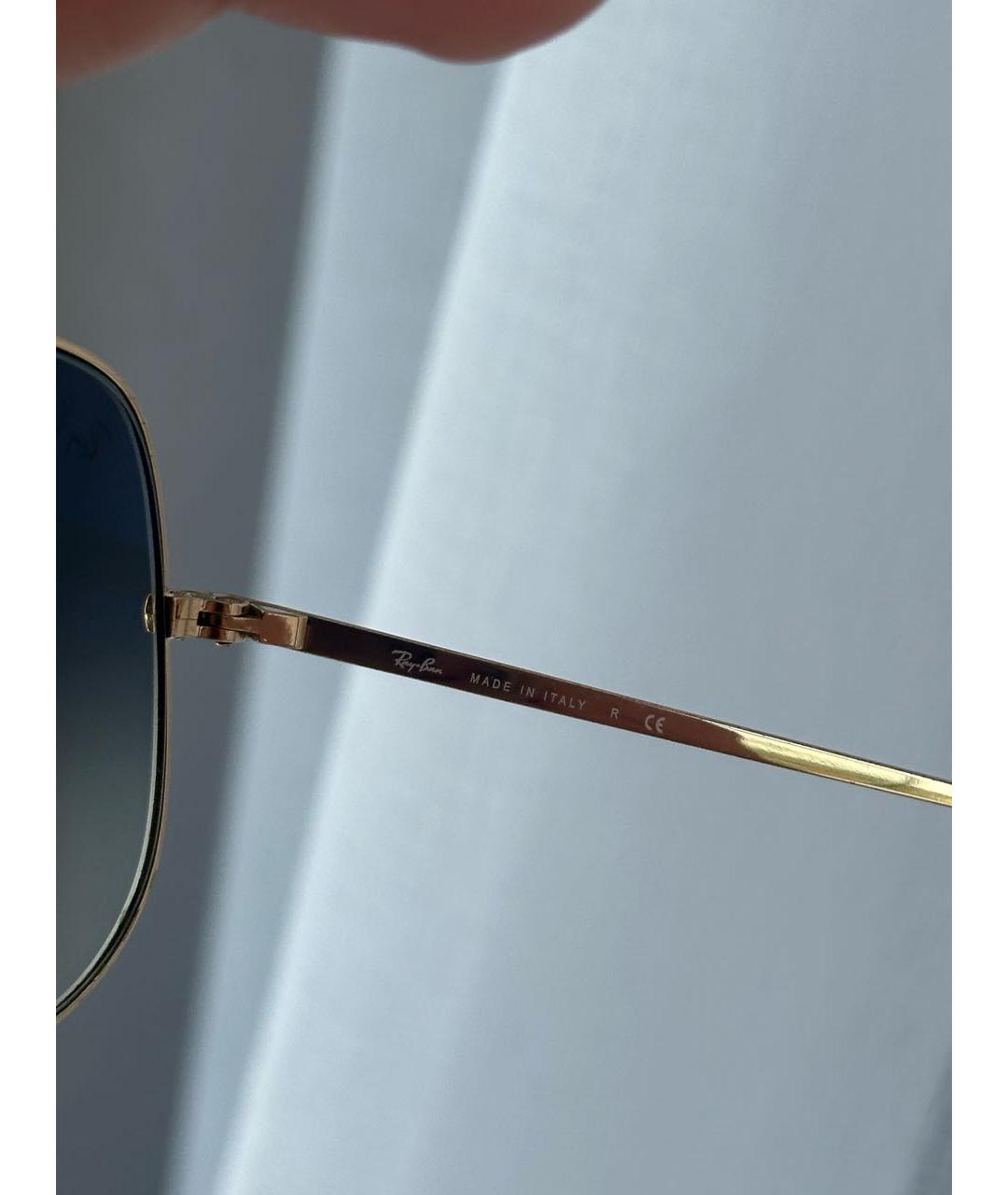RAY BAN Голубые металлические солнцезащитные очки, фото 4