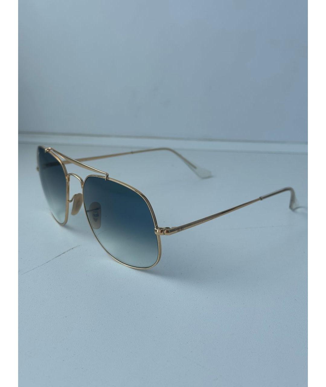 RAY BAN Голубые металлические солнцезащитные очки, фото 2