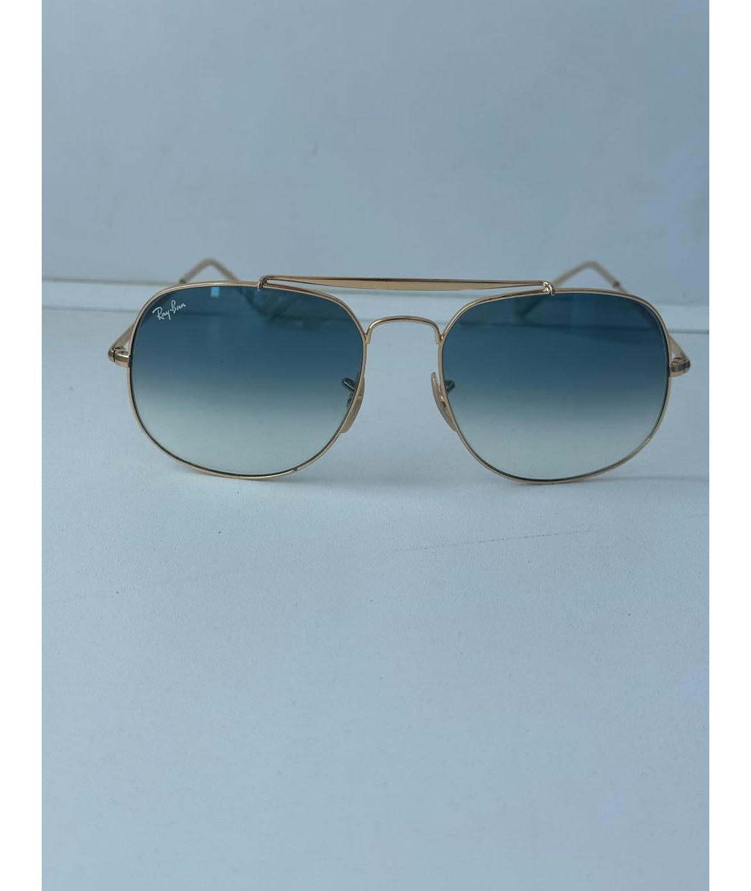 RAY BAN Голубые металлические солнцезащитные очки, фото 8