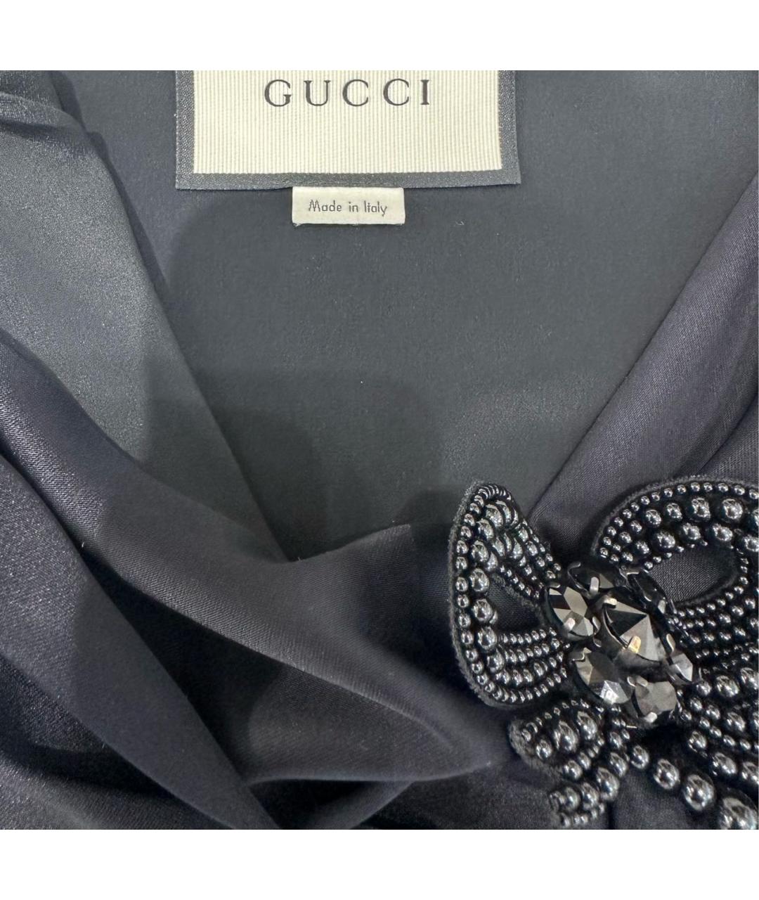 GUCCI Черное шелковое коктейльное платье, фото 5