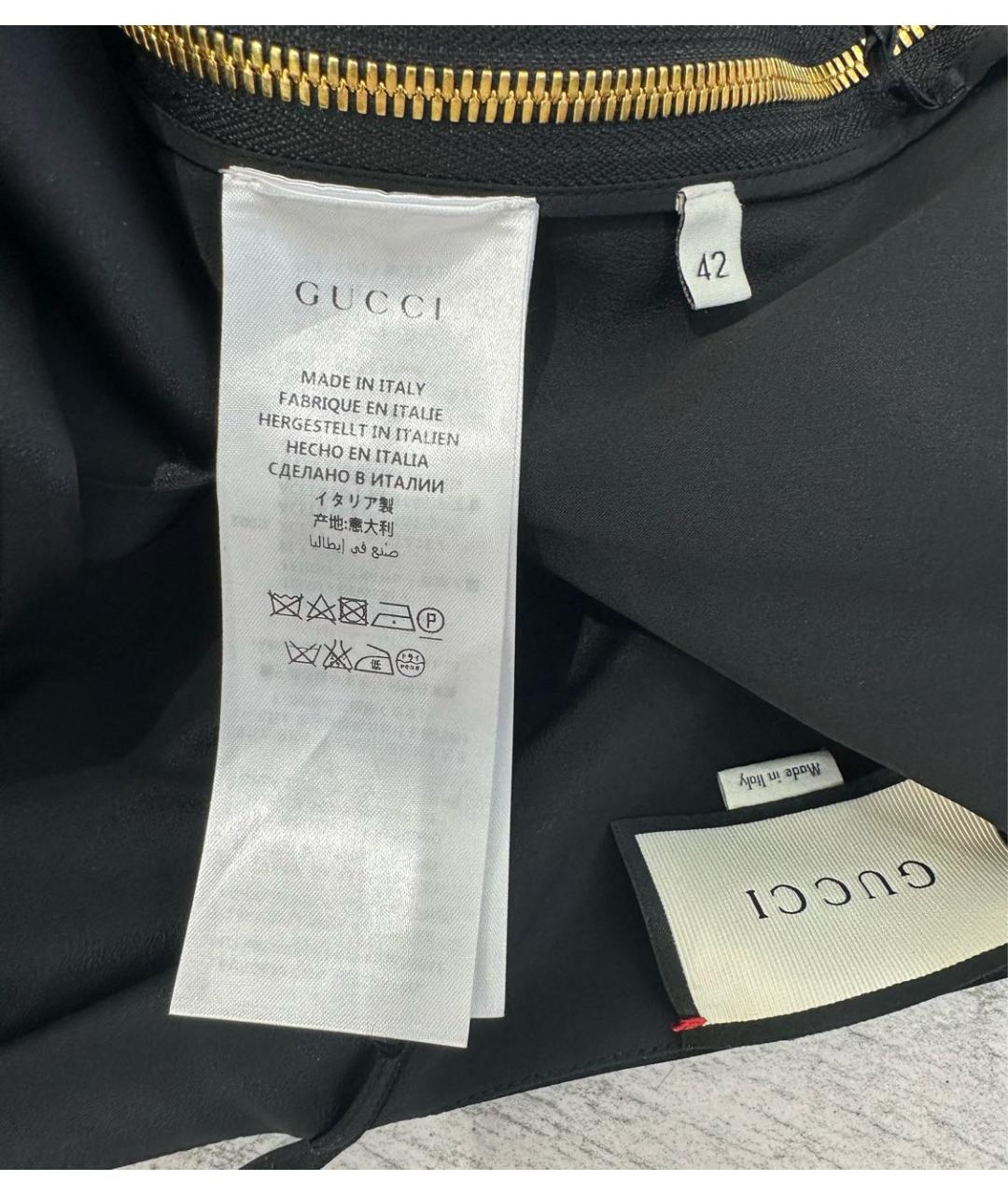 GUCCI Черное шелковое коктейльное платье, фото 7