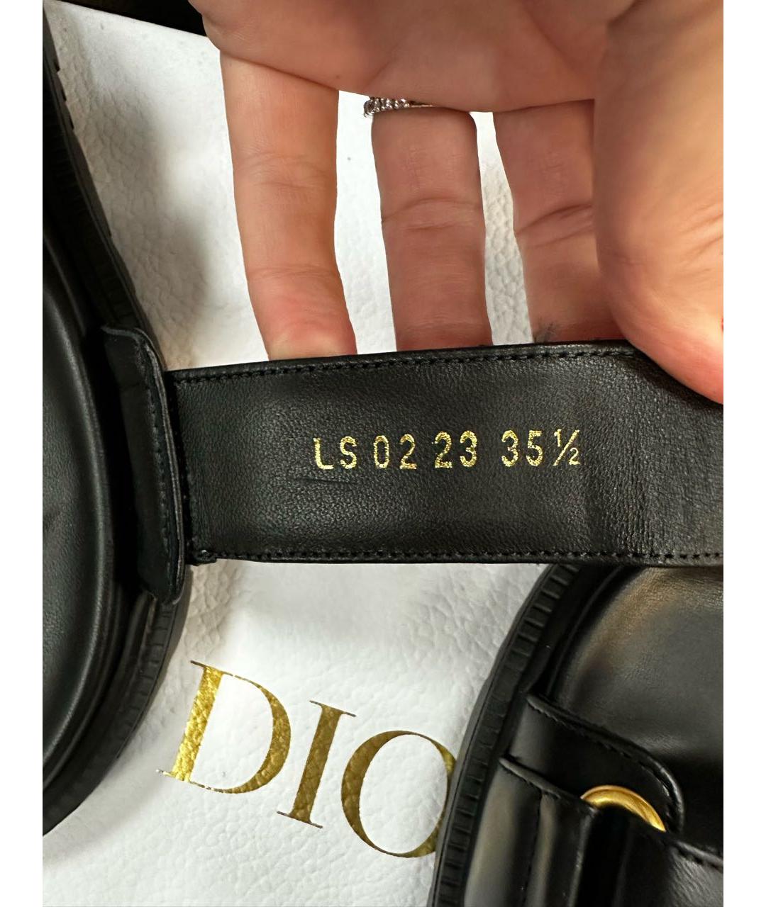 CHRISTIAN DIOR Черные кожаные сандалии, фото 6