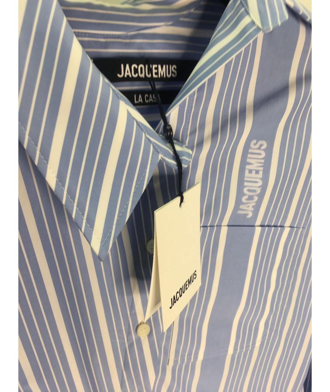 JACQUEMUS Голубая хлопковая рубашка, фото 3