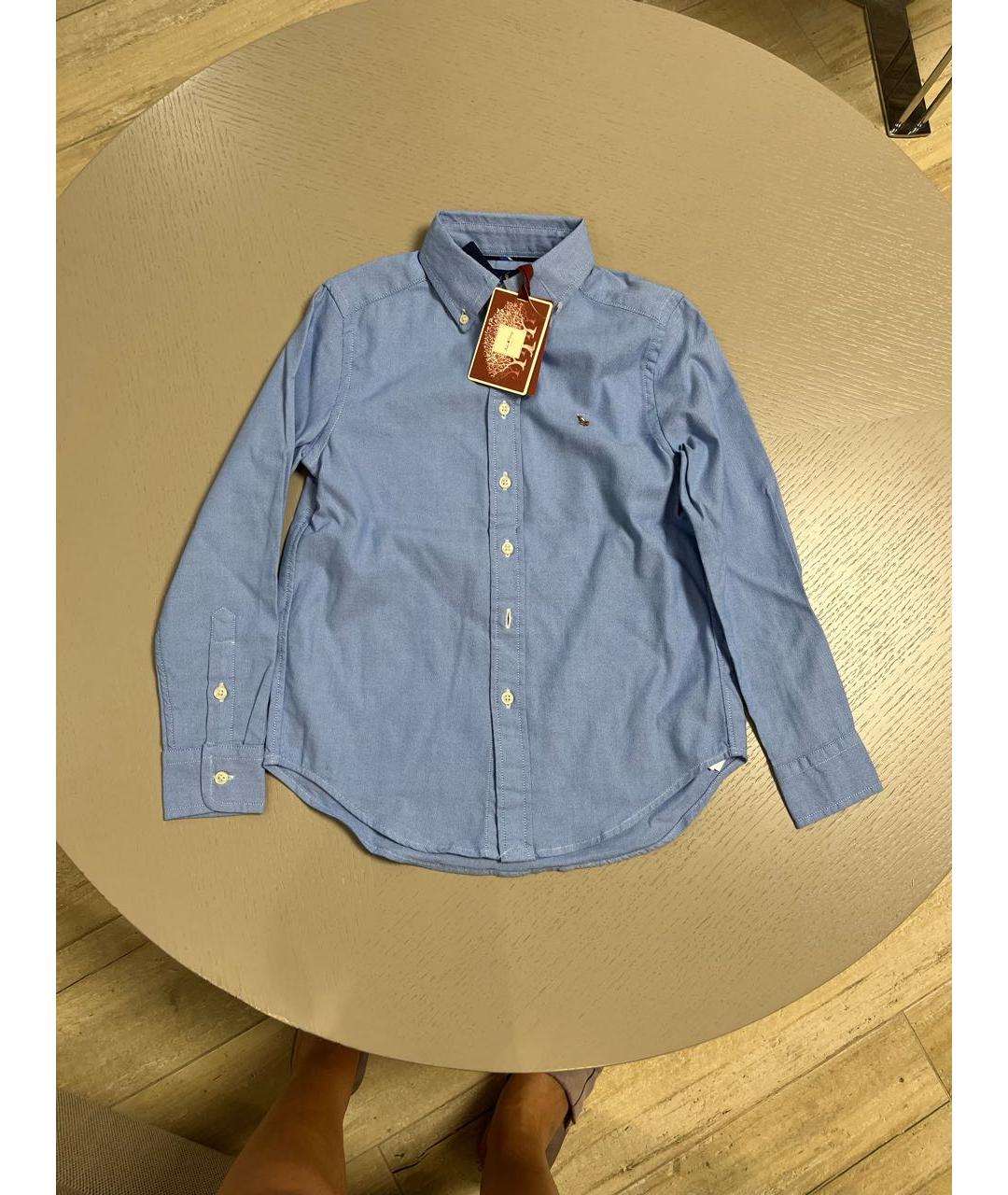 POLO RALPH LAUREN Голубая хлопковая детская рубашка, фото 4